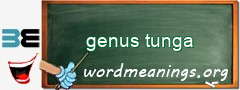 WordMeaning blackboard for genus tunga